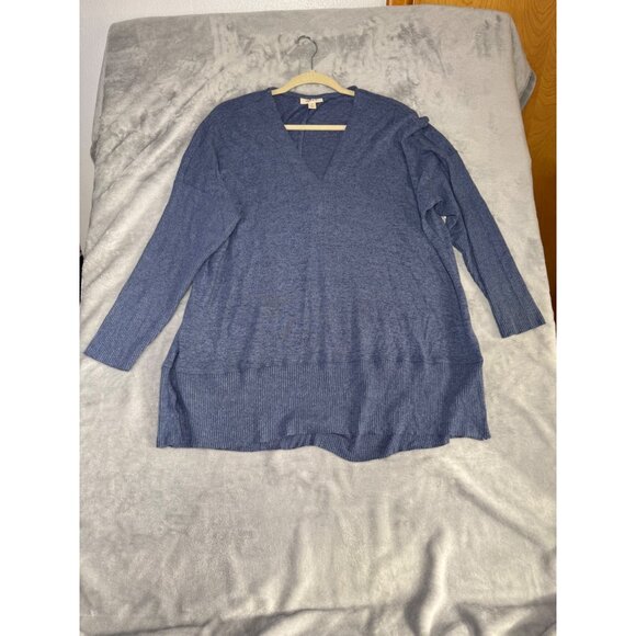 Style & Co Womens 1X Blue V-Neck Long Sleeve Sweater Top  Viscose & Polyester - Picture 11 of 16